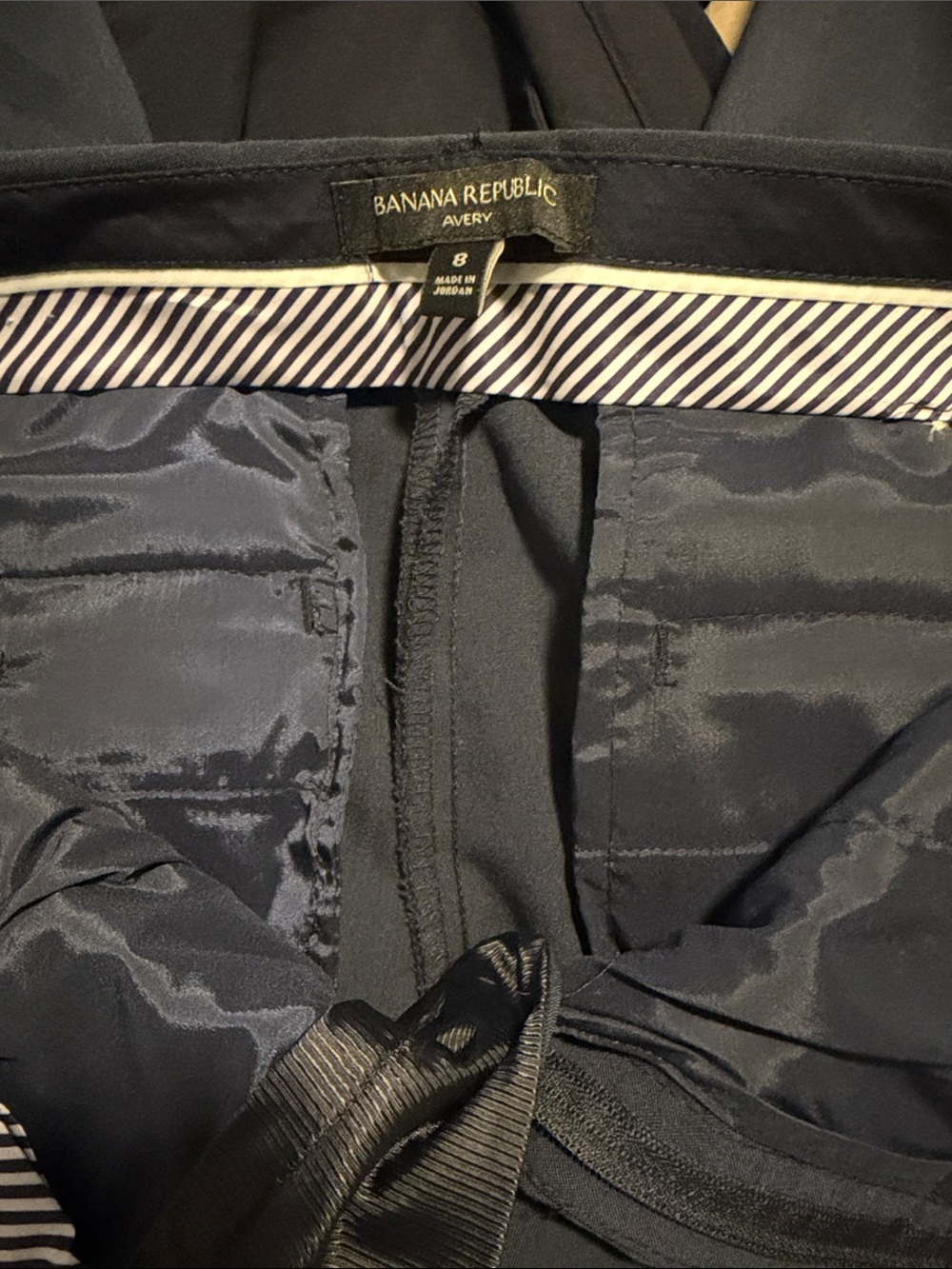 Banana Republic Navy Avery Straight-Leg Dress Trousers - Picture 3 of 3